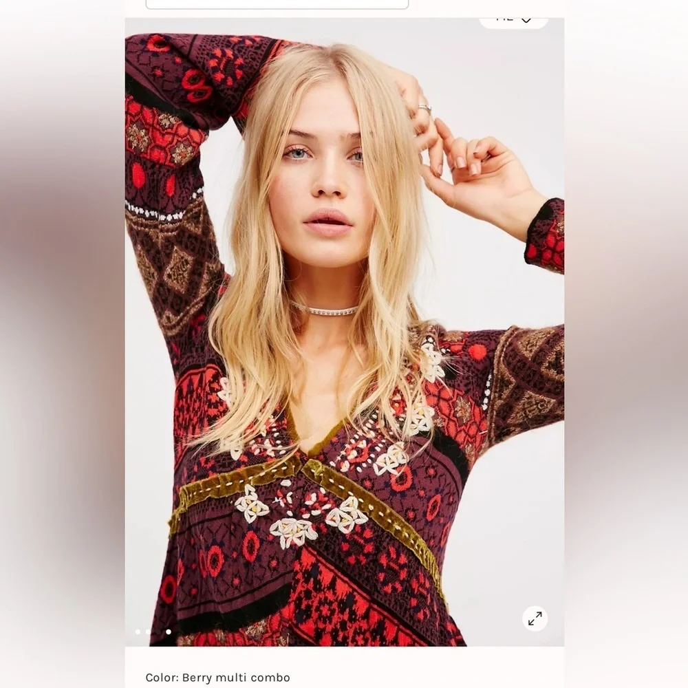 Free People World Traveler Pullover Tunic Top